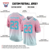 Custom Red-Teal Gradient Authentic Football Jersey